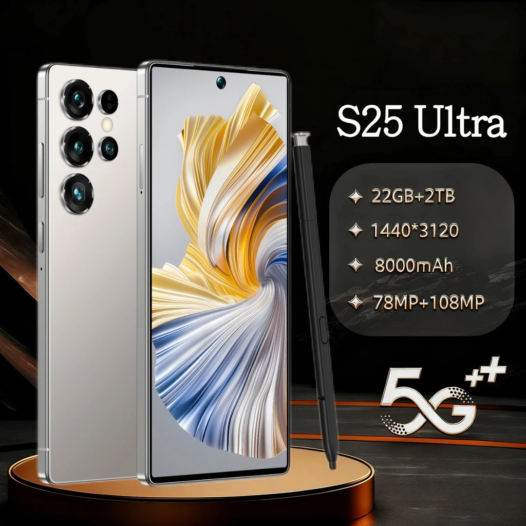 S25 Ultra 5G Smartphone 22GB RAM 2TB ROM 7.3-Inch Display Tidesmit