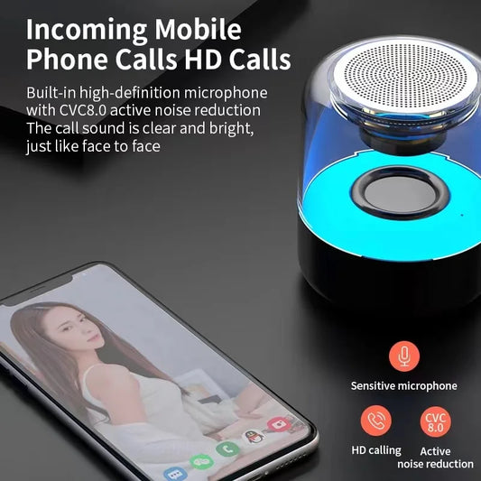 Bluetooth Speaker _2024 High Quality Portable RGB Wireless Subwoofer BT Speaker USB Computer DJ Outdoor Parties Hot Sale Transparent Speaker