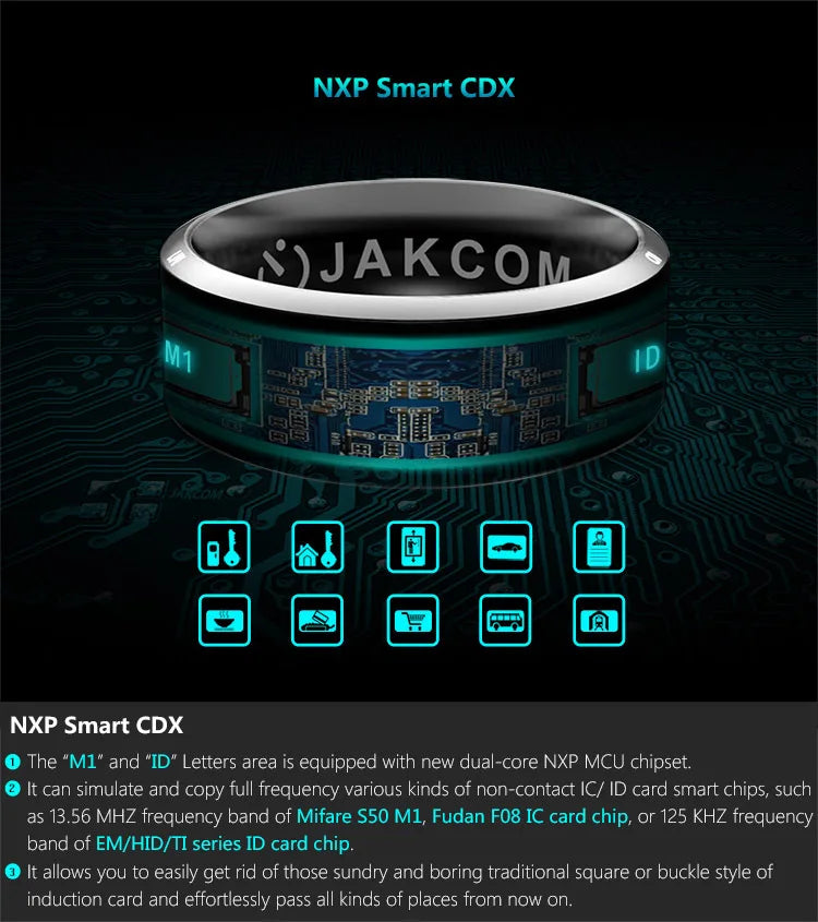 NFC RFID Smart Ring for Access Control - Rewritable CNC Metal Tidesmit