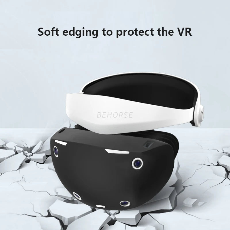 VR Headset Silicone Protective Cover for PS VR2 Anti-Scratches Head Cover Protection Shell Case Accessories for Playstation VR 2 Tidesmit