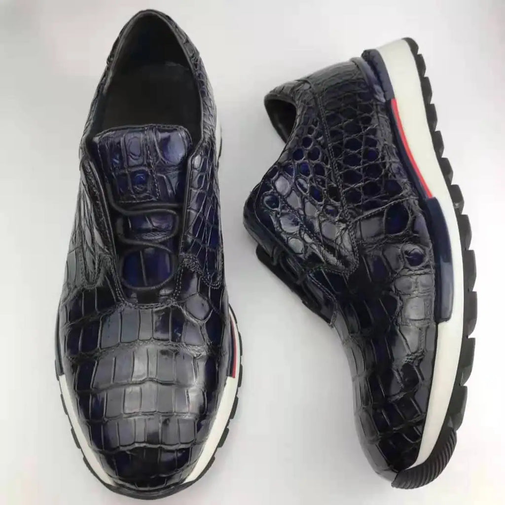 Goodyear Welt Office Women's Walking Shoes Decent Alligator Woman Shoes Sneakers Top Quality Crocodile Leather Luxury Men Shoes