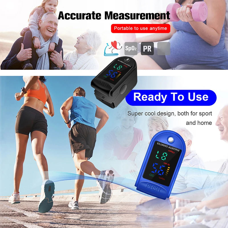 Fingertip Pulse Oximeter SpO2 Monitor Oxygen Saturation Monitor Pulse Rate Measuring Gauge Device Heart rate monitor