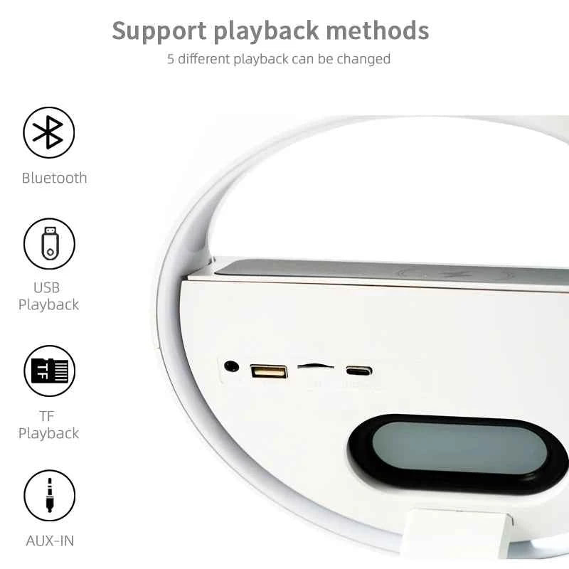 Best Selling 15W Wireless Fast Charging BT Speaker App Control Aux USB TF Card Bluetooth Speaker With Digital Alarm Clock My Store