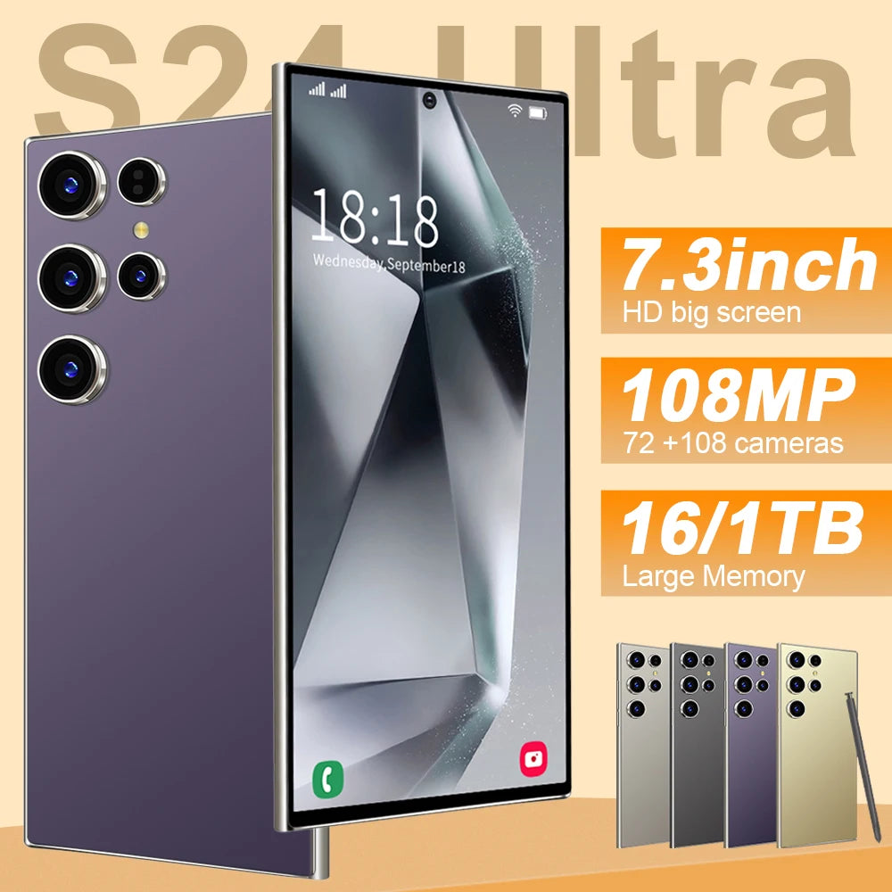 High Quality Original S24 Smartphone S24 Ultra Smart Phone Unlocked 4g 5g Cellphone 7.3inch - Tidesmit