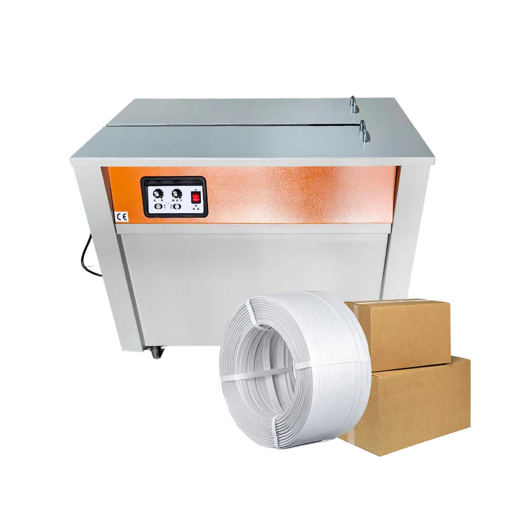 High Desk Semi Automatic Pp Strapping Machine Corrugated Box Banding Device for Goods Outer Package Consolidation Work