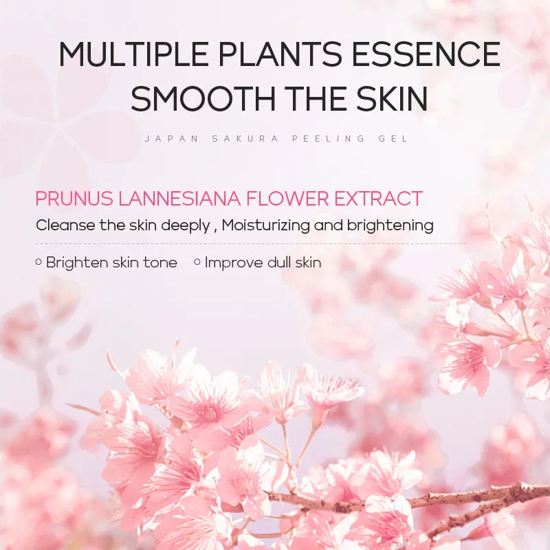 Sakura Exfoliating Face Scrub Gel - Deep Pore Cleanser for Smooth Skin Scrubs Treatments Tidesmit