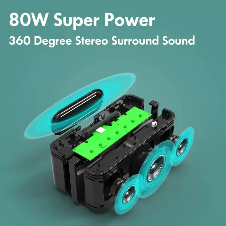 Best Selling 80W Portable Xdobo X8 Plus Wireless Speaker Customized USB IPX5 Waterproof Subwoofer Audio Player Memory Card My Store