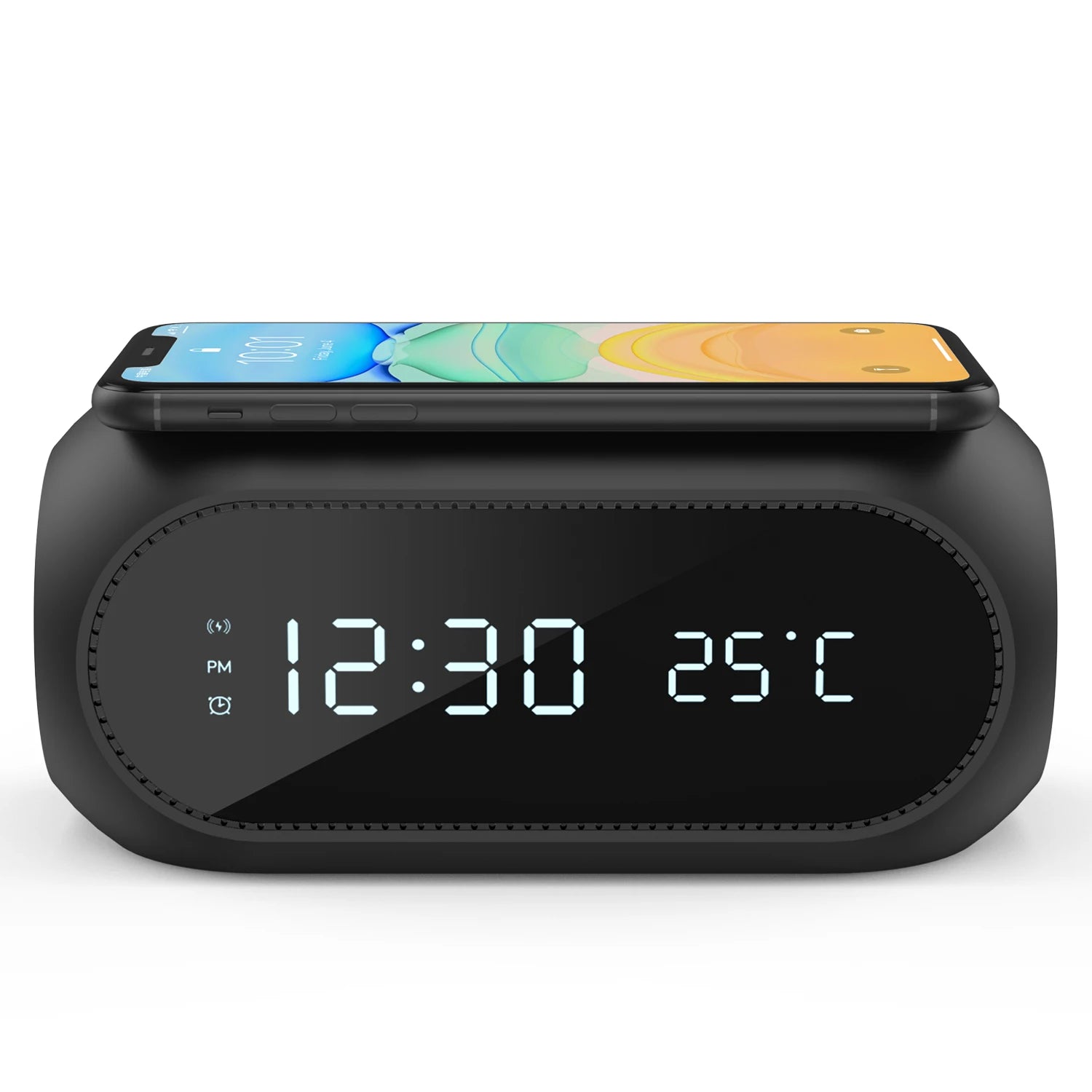 Power bank charger-15W Fast Charging Led Temperature Display Digital Alarm Clock Hot Selling Product Wireless Charger Mobile Phone CE FCC ROHS Tidesmit