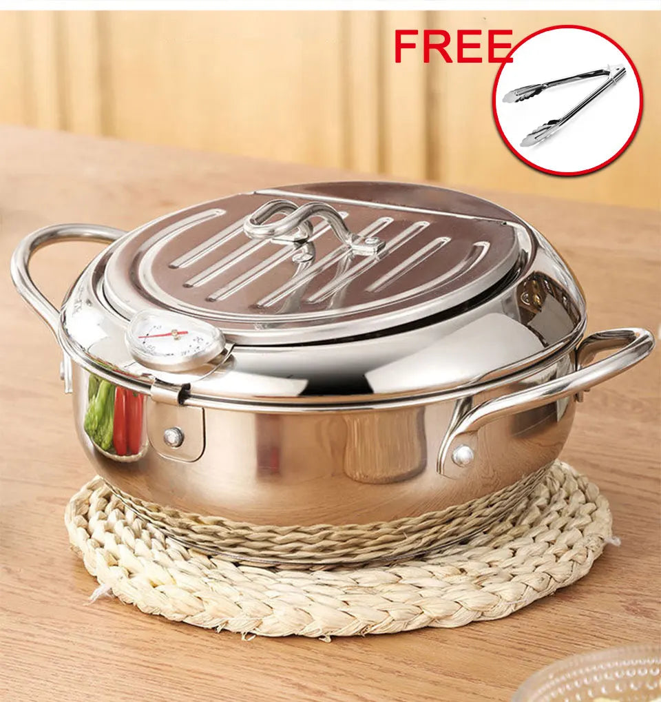 Japanese-Style Tempura Fryer Mini Oil-Saving Deep-Frying Pot Household Small Fryer with Special Temperature Control