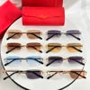 Luxury CT LOGO Rimless Sunglasses Gold Shades for Fashion Enthusiasts UV Protection Eyewear for Daily Commute Party Vacation