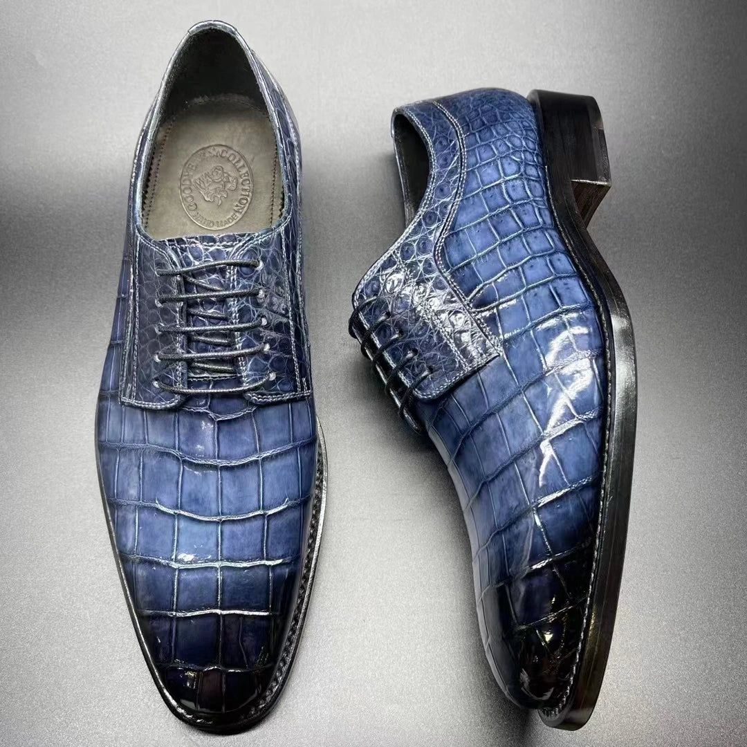 Goodyear Fashion Luxury Official Men Shoes Genuine Crocodile Leather High Quality Shoes Men Alligator Handmade Custom Shoes Men