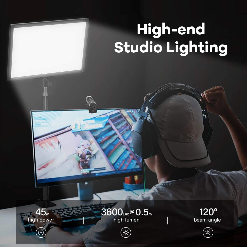 LED Video Light Panel for Content Creation - Adjustable Color Temp Tidesmit