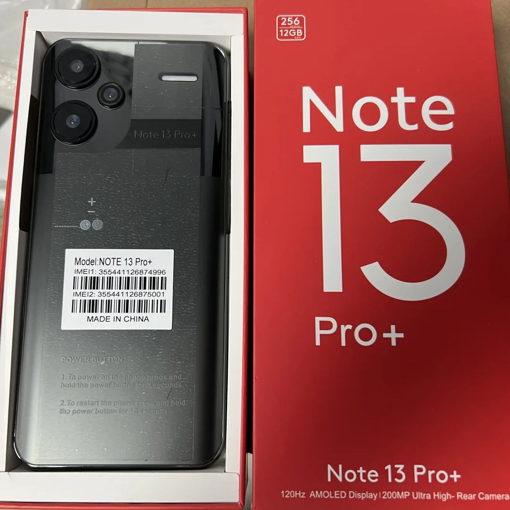 Note13 Pro+ Deca Core smartphone with 12GB RAM, 256GB storage, and 120Hz HD display for 5G connectivity