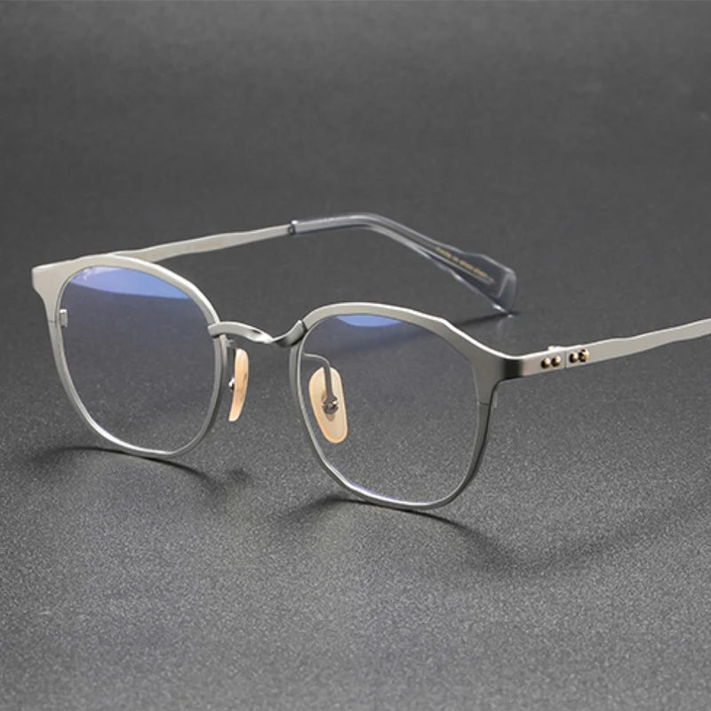 Luxury Pure Titanium Glasses Frames Minimalist Screwless Design Ultralight Eco-friendly Round Optical Eyewear with Case