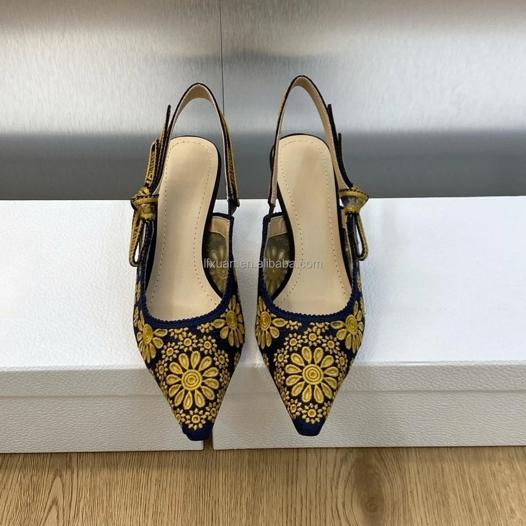 2025 New Design Luxury Branded Arrive Top Quality Famous Brand Factory Wholesale Big Size  High Heels Sandals for Women