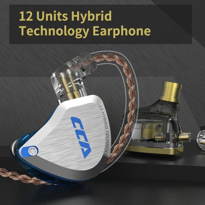 CCA C12 In-Ear Monitor Headphones - 12-Driver Hybrid HiFi by Tidesmit Tidesmit