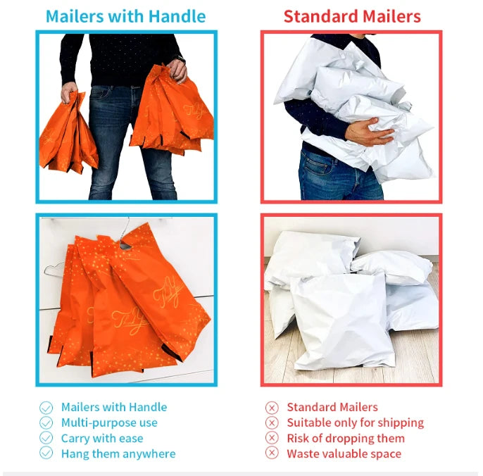 GDCX Polymailer With Handle Poly Mailers With Design Logo Plastic Mailers for Clothing Small Polybags Poly Mailer Bag