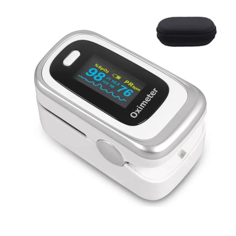 Medical Finger Oled Pulse Oximeter RR Blood Oxygen With Respiratory Rate Oximetro De Dedo portátil & case oxymeter Pulsioximetro