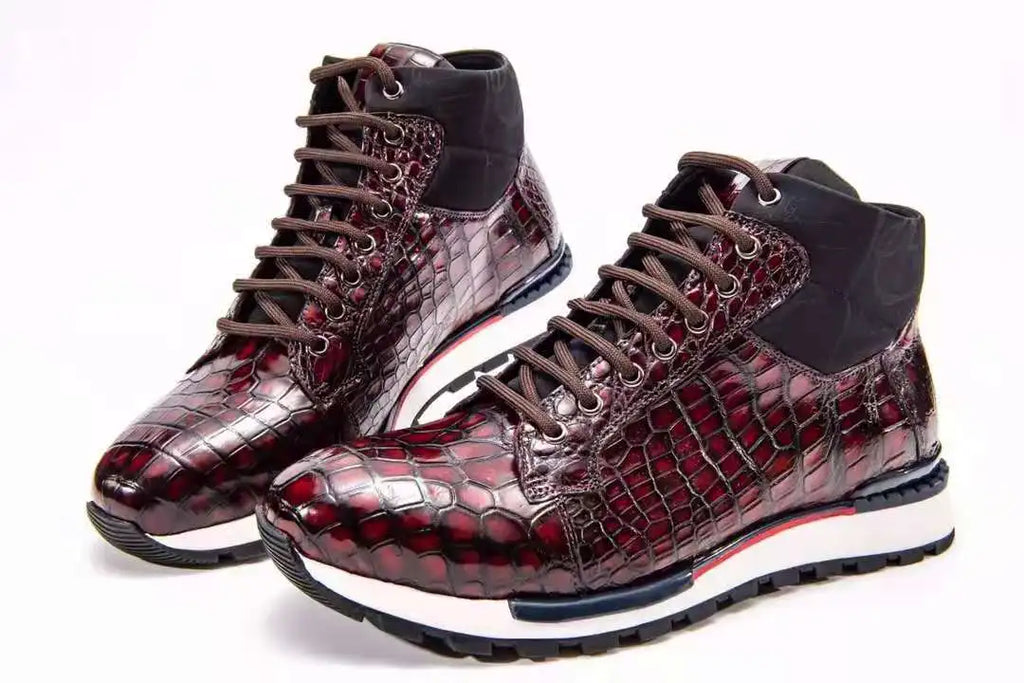 Goodyear Decent Sepatu Walking Style Shoes Genuine Crocodile Leather Office Mens Shoes Sneakers High End Alligator Shoes Men