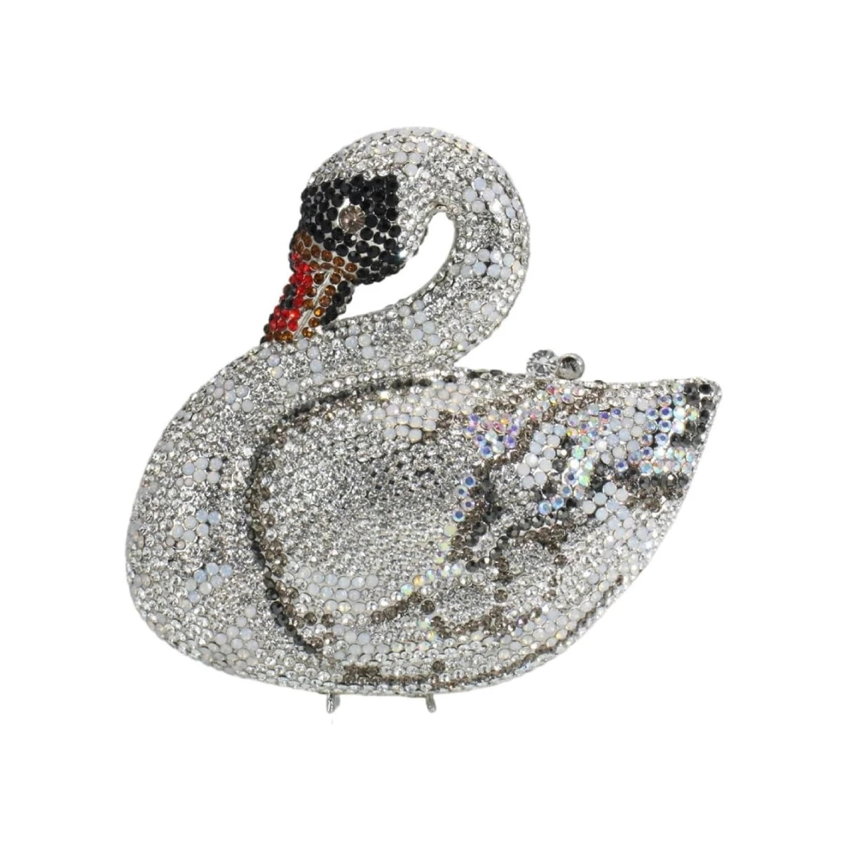 Women Classic Luxury Swan Rhinestone Fashion Evening Clutch Elegant Crystal Handbag Bridal Wedding Purse for Prom Cocktail Party