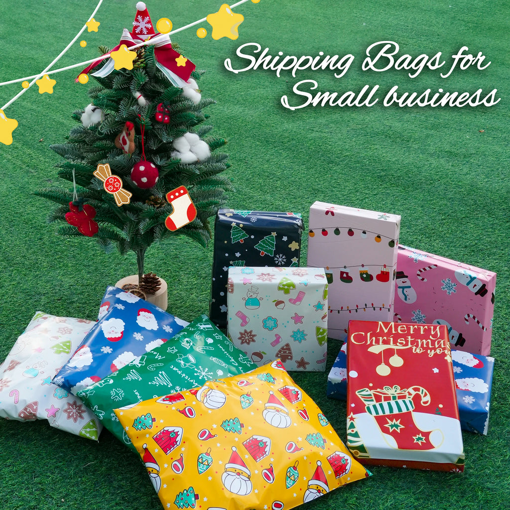 10x13 Inch Light Pink Christmas Poly Mailers 100 Pcs, 2.5mil Thick Waterproof Shipping Bags, 2-Day Shipping 5-Day Delivery