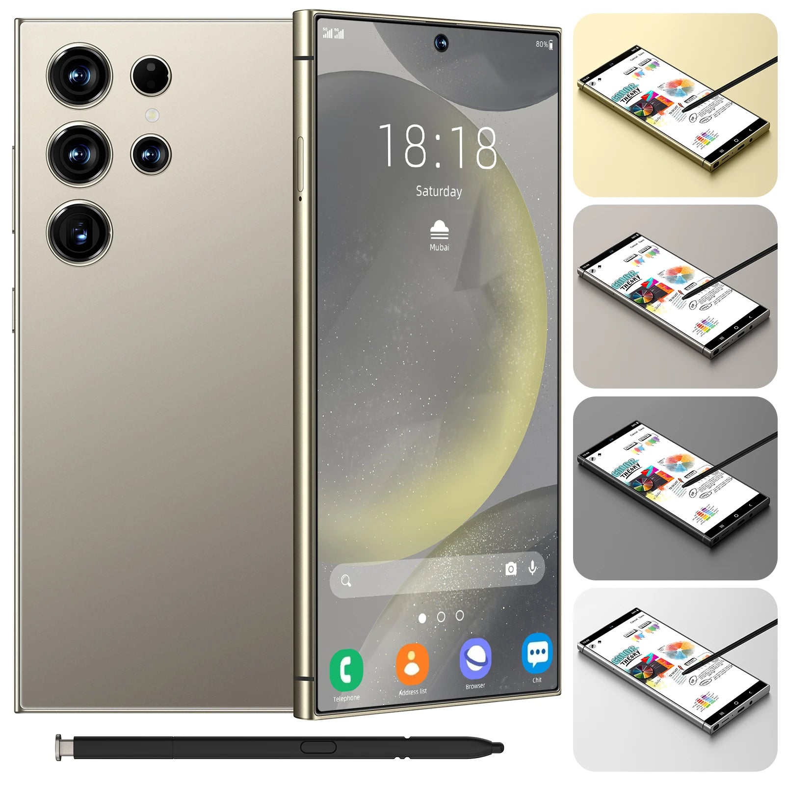 5G Smartphone 1TB 16GB RAM Dual SIM Unlocked Android Device Gray 16g 1TB Tidesmit