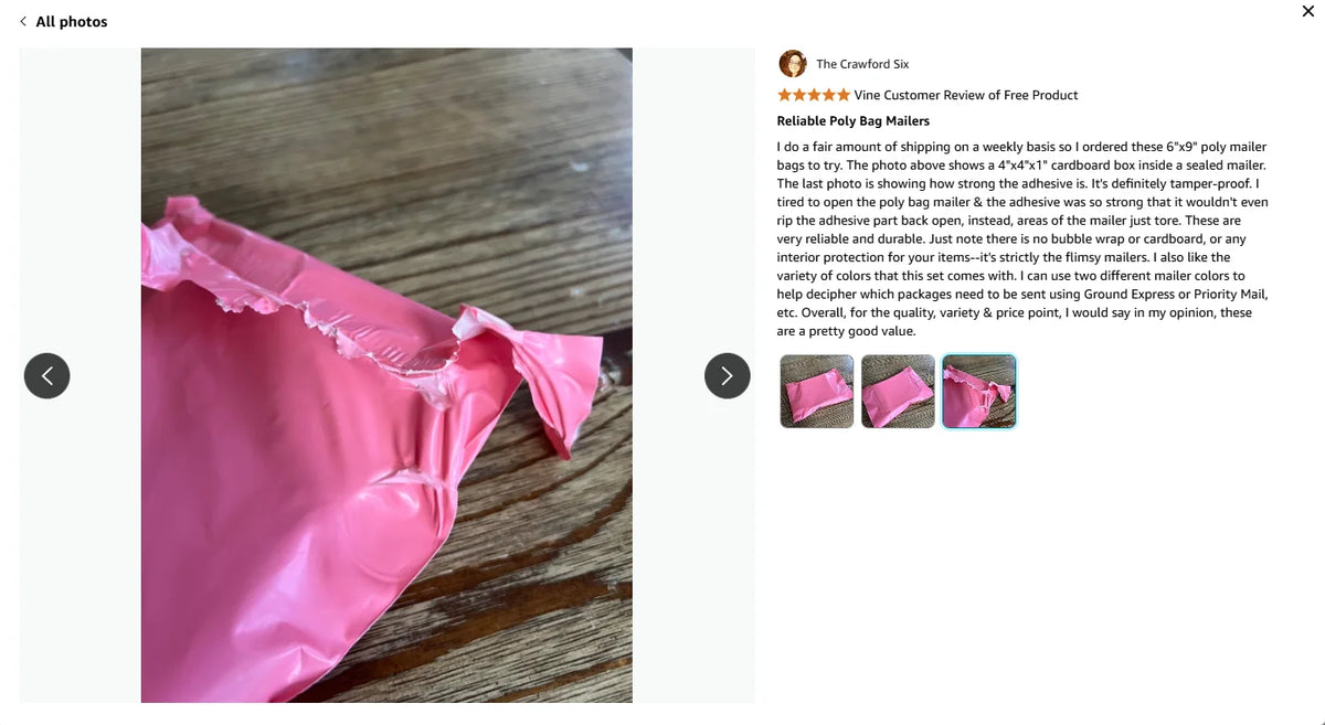 Light pink polyester mailer bag with sealed edge and crinkled waterproof finish