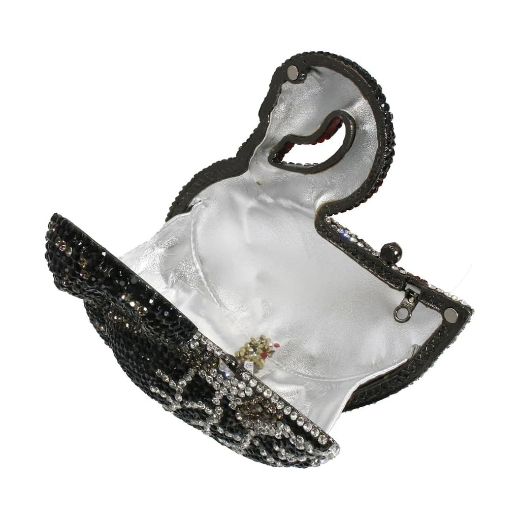 Women Classic Luxury Swan Rhinestone Fashion Evening Clutch Elegant Crystal Handbag Bridal Wedding Purse for Prom Cocktail Party