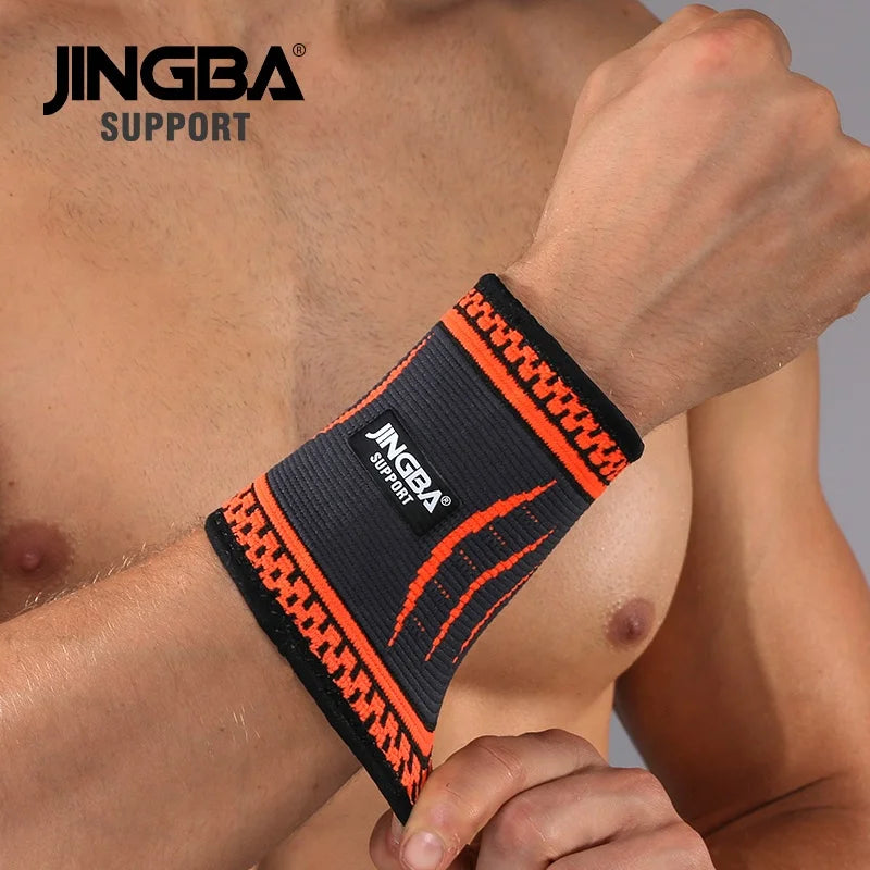 JINGBA Customized Elastic Nylon Knitting Wrist Support Wholesale Colorful Sports Wristband Brace Fitness Safety Product Tidesmit