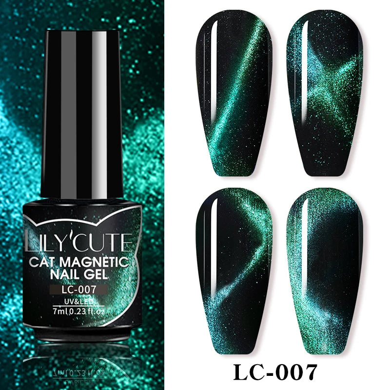 Magnetic Cat Eye Gel Nail Polish – Reflective UV Soak Off Kit Permanent Makeup Machines LC-007 Tidesmit