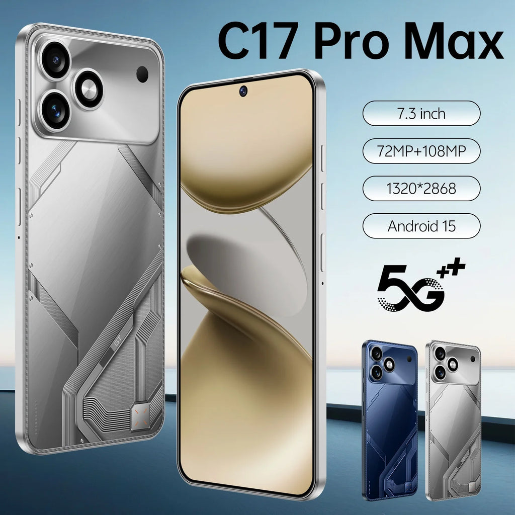 5G Smartphone 7.3-inch AMOLED 16GB RAM 1TB Unlocked Mobile Silver/Gray Tidesmit