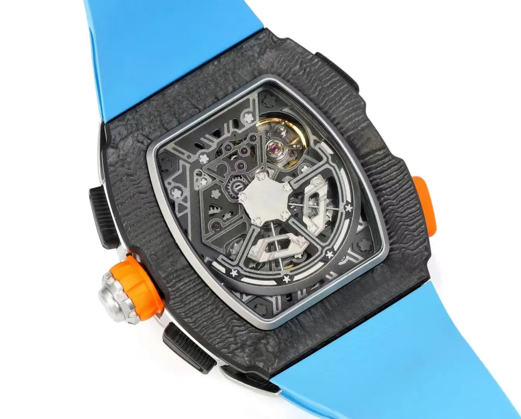 The High Quality  Series Automatic Mechanical Watch Features a Carbon Fiber case Exuding Luxury That's a Mechanical Watch