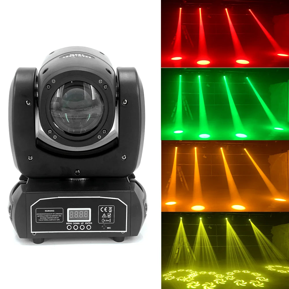 2PCS Mini LED Moving Head Light 120W Beam Spot 8 Rotating Prisms DJ DMX Bar Strobe Stage Effect