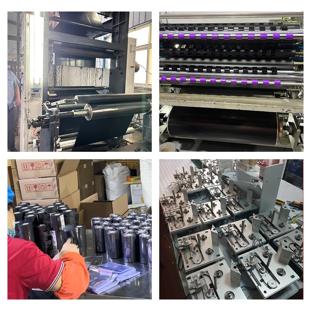 TT0 ink ribbon manufacturing line with ribbon reels and purple bands