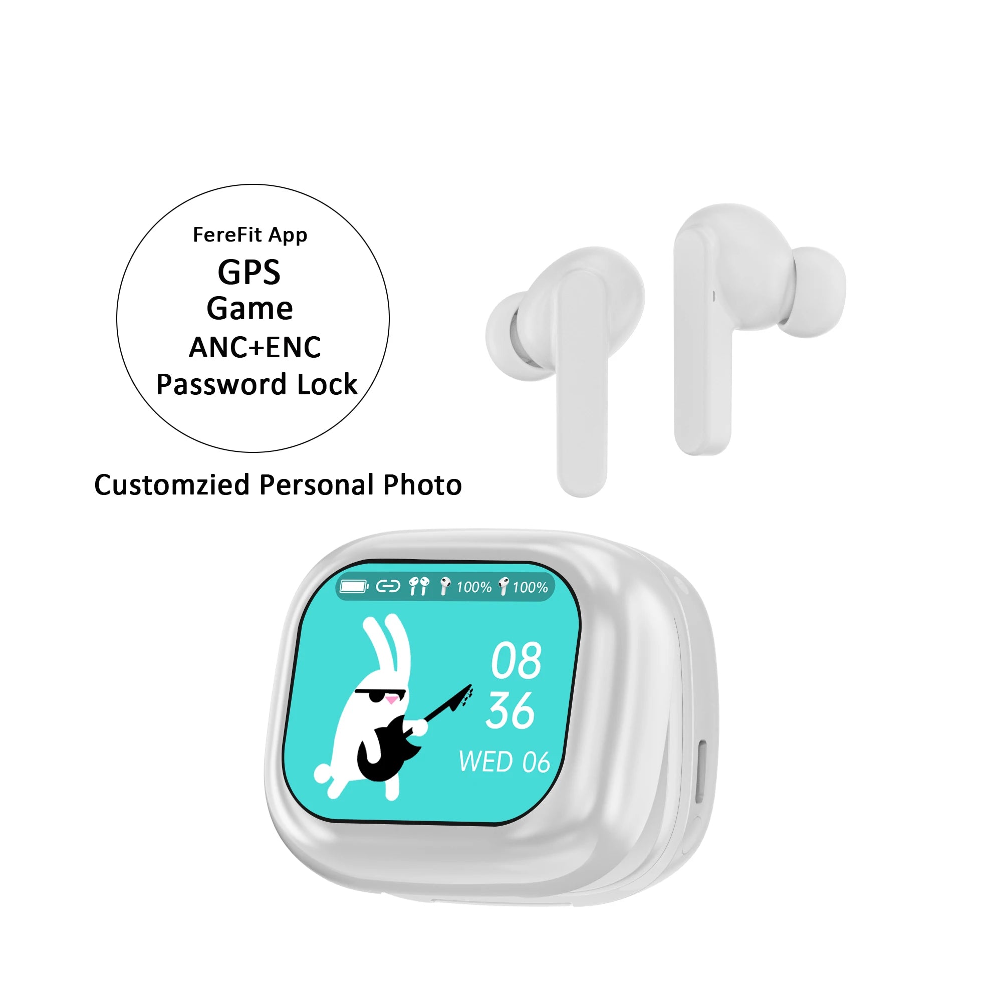 Wholesale Tws Wireless Earbuds ANC ENC WT-2 Wireless Earbuds In-ear Headphones Headset Bt Tws Earphones Headphones with APP Tidesmit
