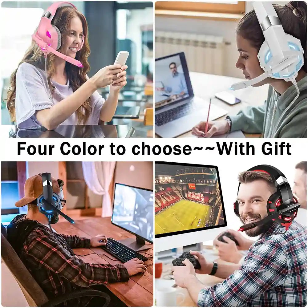 Wired Gaming Headphones with Mic - Over-Ear Noise-Cancelling Headset Tidesmit