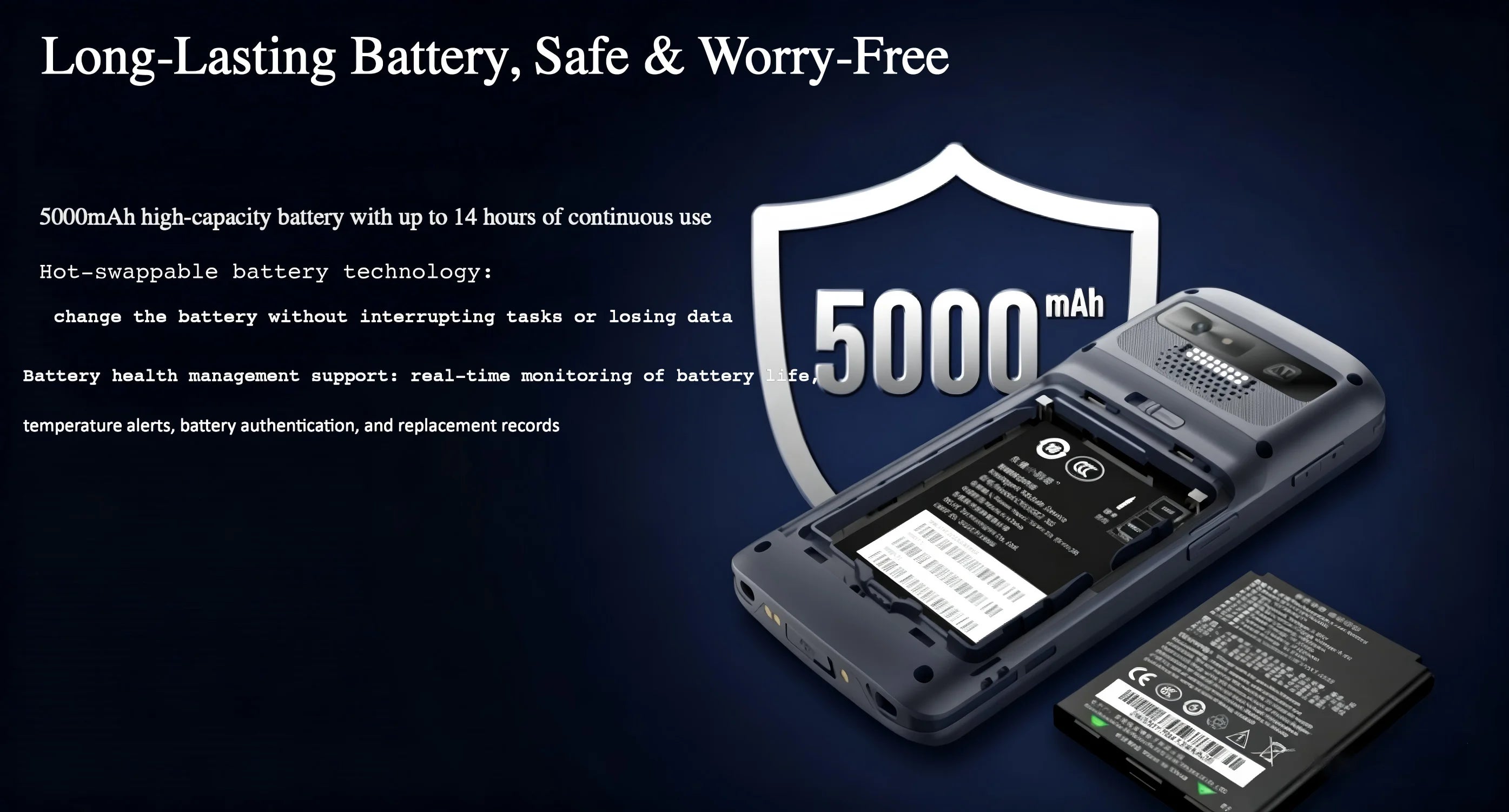 Seuic CRUISE2 5G mobile terminal featuring a 6-inch screen, Android 11, and long-lasting battery for portable use.