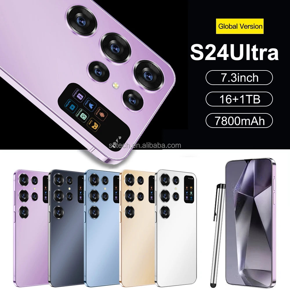 Wholesale S24 Ultra 16GB+1TB Android SmartPhone 5G Dual SIM Dual Standby Unlocked Mobile Phone S24 ultra Smart Phone - Tidesmit
