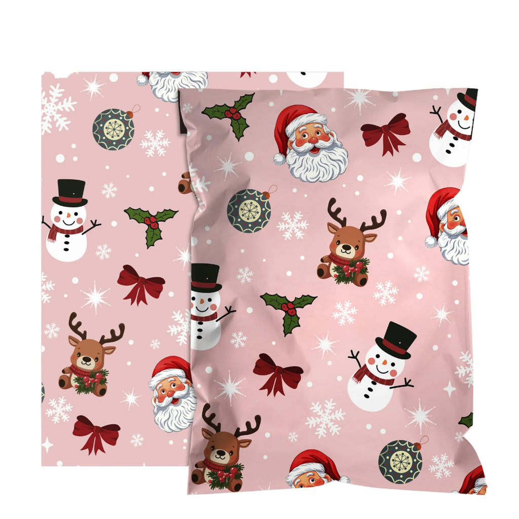 Poly Mailers 6x9 Inch 100Pack Christmas Pink Santa Shipping Bag 2.5mil Thickness Waterproof TearResistant Mailing Apparel