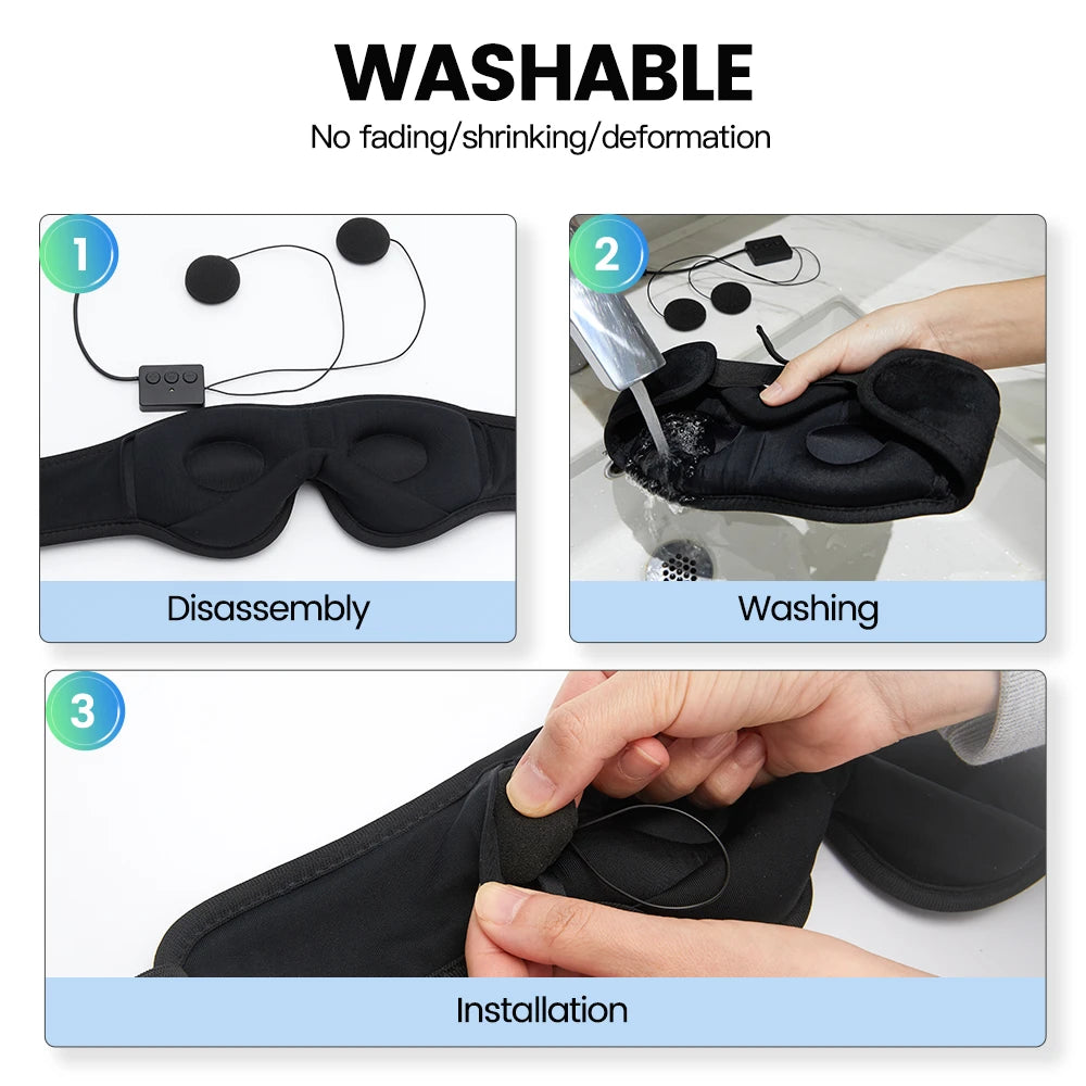 Bluetooth Sleep Mask Wireless Headphones - Ergonomic Side Sleeper Design Tidesmit
