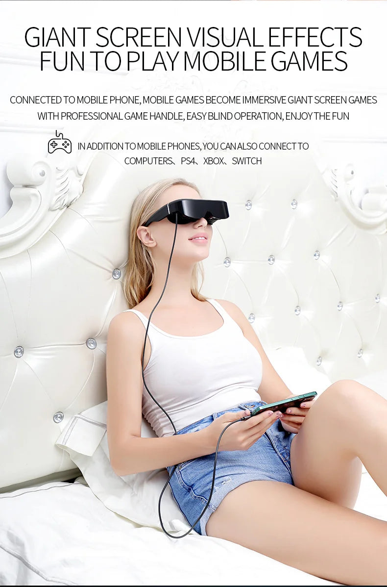 VR Smart Glasses Mobile Cinema - 128GB Portable Headset by Tidesmit Tidesmit