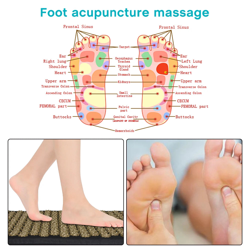 Acupressure Massage Mat for Back and Neck Pain Relief - Tidesmit Back Massage Instrument Tidesmit