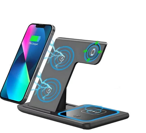 3 in 1 Wireless Charger Multifunction Phone Charging Stand Chargers Wireless Charger for iPhone AirPods Earphone Smart Watch - Tidesmit
