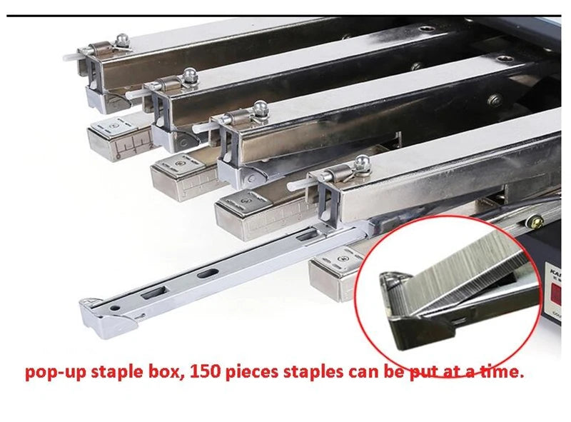 Three Heads Semi Automatic Electric Staple Free Stapler for Plastic Repair 24/6 Hard Paper/ Skin Blister Card Binding Machine