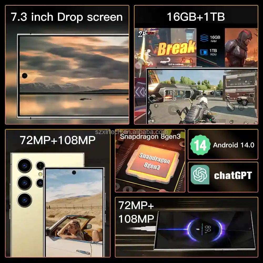 Tidesmit 5G Smartphone, 16GB RAM, 1TB Storage, 108MP Camera Tidesmit