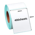 Sky blue-backed white thermal label roll, 60x80mm, 400-sheet roll