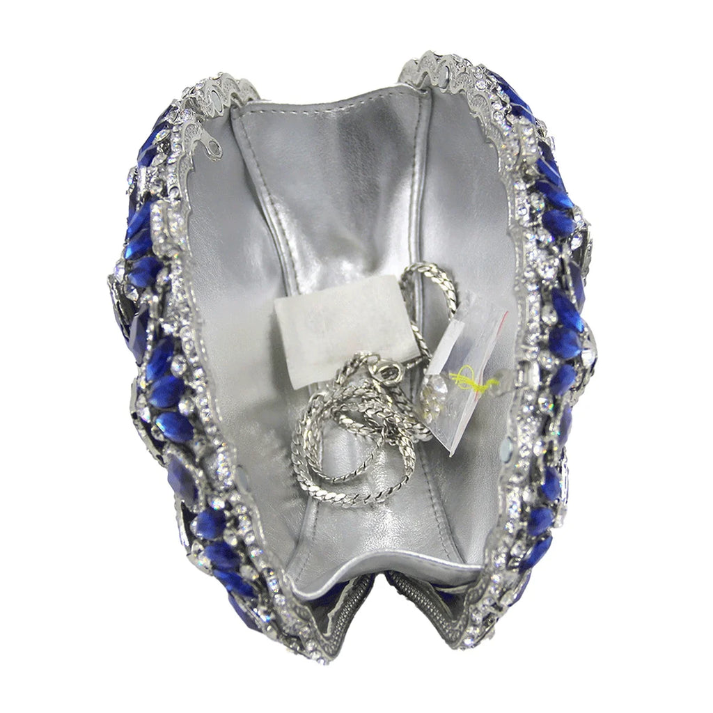 Women Luxury Rhinestone Formal Evening Bag Crown Shinny Crystal Clutch Purse Dazzling Handbag for Cocktail Dinner