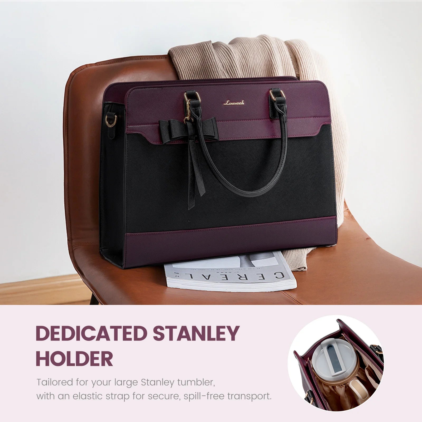 LOVEVOOK Wholesale Custom logo Luxury Shoulder Bags Large Capacity  Waterproof Work Office Nurses 15.6in Laptop Tote Handbags