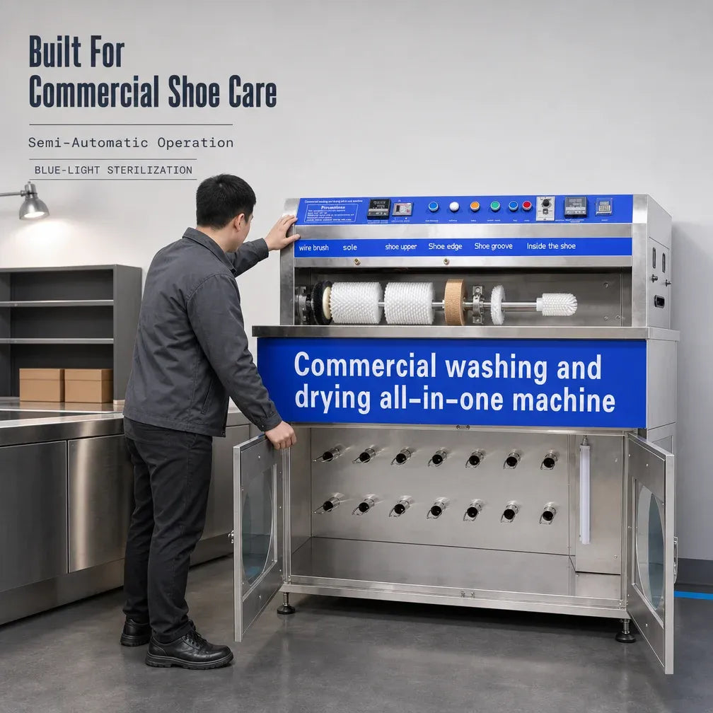 Commercial Shoe Washing Machine and Semi-Automatic Dryer System