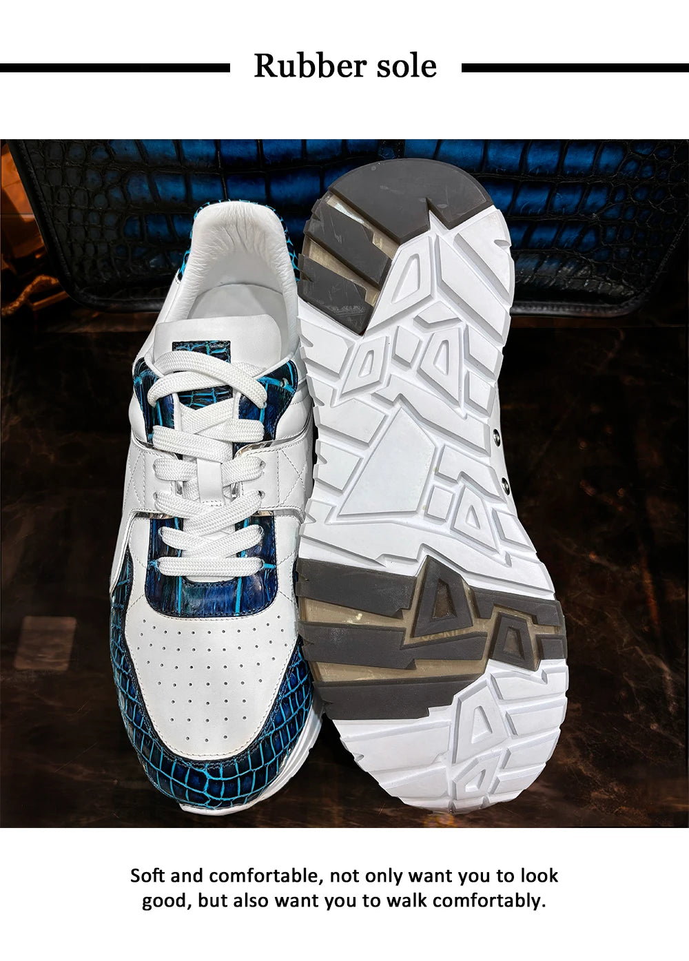 Hot-selling Genuine Crocodile Leather Sports Shoes for Men Fashion Sneakers Walking Men's Leather Shoes Casual Men's Shoes